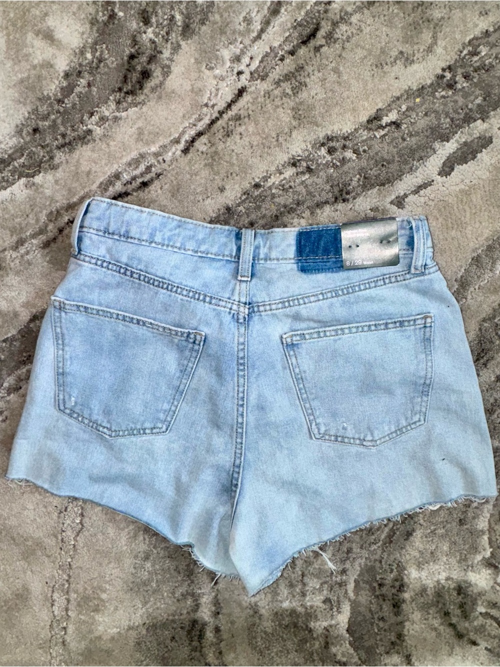 wild fable Light Wash Distressed High-Rise Denim Cutoff Shorts - Picture 4 of 5